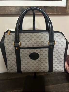 Authentic Gucci Vintage GG Monogram Boston Satchel Handbag